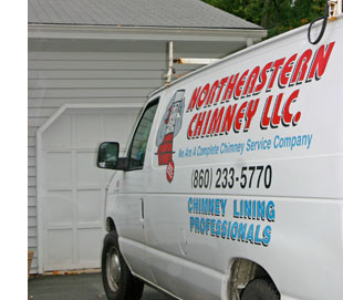 chimney liner in avon ct being installed