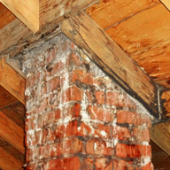 faulty chimney flashing causes attic damage