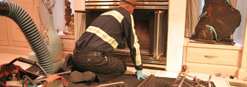certified chimney sweep working in newington ct cleaning chimney and fireplace insert