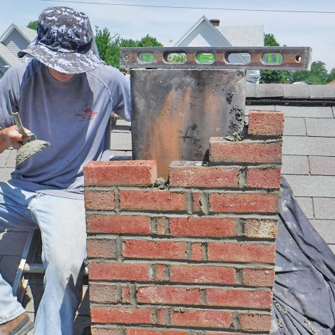 Crumbling Chimney Repair in Simsbury CT