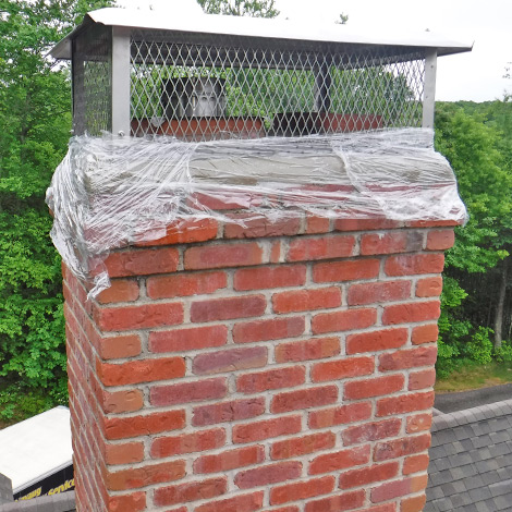 repaired chimney crown in glastonbury ct 