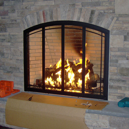 farmington ct newly installed fireplace doors