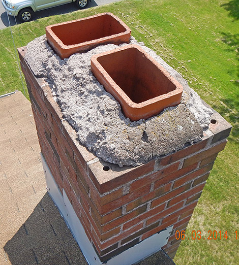 damaged chimney and chimney repair