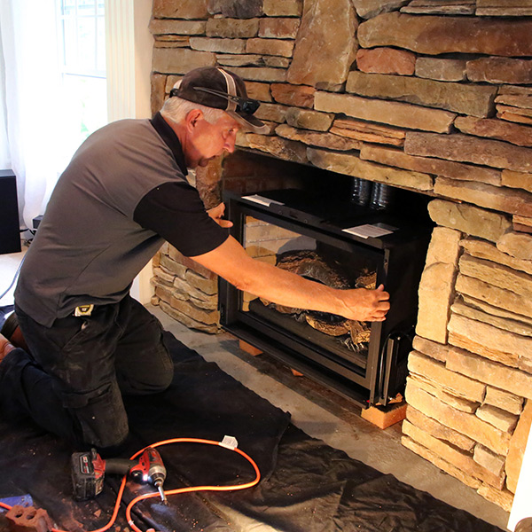 Installation of new Fireplace Insert in Granby CT on Loomis St