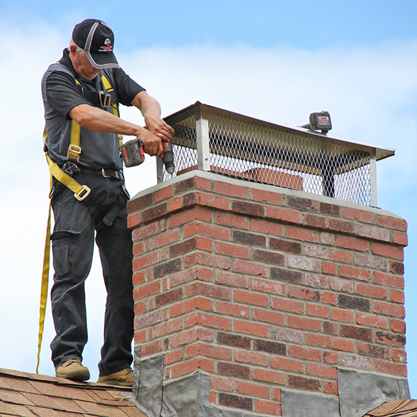 Certified Chimney Sweep installing Chimney Cap in rocky hill ct