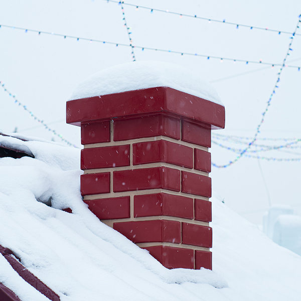 Snow on Top of Chimney in Southington CT